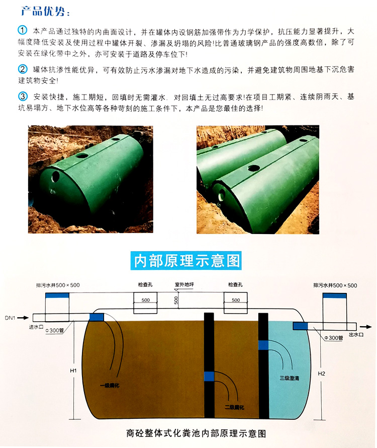竹山玻璃钢化粪池